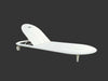White Curve sun lounger with adjustable backrest and wheels on gray background