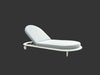 Curve Sun Lounger white adjustable outdoor chaise lounge with cushion
