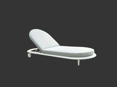 Curve Sun Lounger white adjustable outdoor chaise lounge with cushion