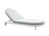 White Curve Sun Lounger with powder coated aluminium frame and quick dry foam cushion