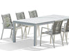 Dante Outdoor Ceramic Dining Table with aluminum frame and ceramic top in elegant finish for outdoor dining