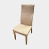 Derby Leather Dining Chair with light mocha upholstery and clear oak legs
