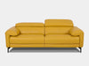 Devereux 2.5 Seater Sofa, modern design, sleek silhouette, plush yellow upholstery.