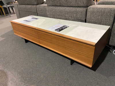 Walnut Diana TV unit with ceramic top in Black November Sale at Taste Furniture Adelaide