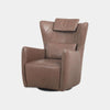 Embrace Leather Armchair with cushioned back and armrest in brown finish.