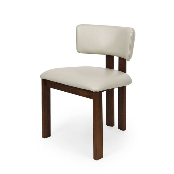 Enzo Dining Chair with black-stained oak frame and frost leather upholstery, modern and elegant design