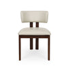 Enzo Dining Chair with black-stained oak frame and frost-colored leather upholstery, modern and elegant design