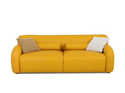 Ethan 2.5 seater sofa in premium leather with wide seat and back cushions
