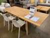 Finley Teak outdoor extendable dining table with six Maui side chairs in Black November Sale at Taste Furniture Adelaide