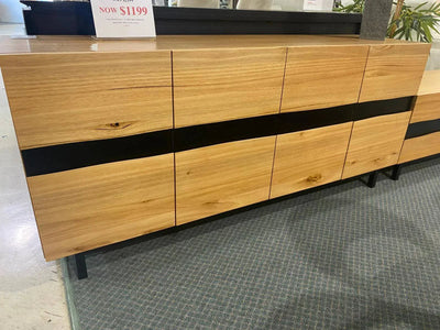 Flow 4 Door Buffet in messmate veneer with clearance sale price tag