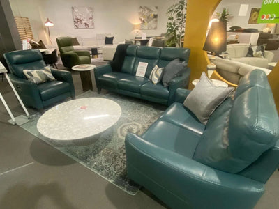Geneva leather lounge suite clearance sale lake green 3 seater 2 seater 1 seater set