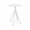 Granada Bistro outdoor ceramic side table with powder-coated aluminium frame and slate-coloured ceramic top, 60cm diameter, 74cm height