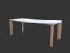 Granada Outdoor Bar Table with white top and wooden legs