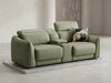 Grayson 2.5 seater sofa with console in customizable leather and fabric options