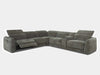 Greyson 6 Seater Corner Sofa in grey fabric, modern spacious design.