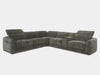 Greyson 6 Seater Corner Sofa in grey fabric upholstery, modern design, spacious layout, customizable options.