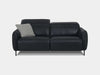 Hudson 2.5 Seater Recliner Sofa in black leather with slim arm design featuring a sleek modern aesthetic.