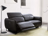 Hudson 2.5 Seater Recliner Sofa in black leather with sleek design and electric reclining feature for ultimate comfort.