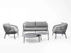 Java 4 Seater Outdoor Lounge Set with Tables Charcoal