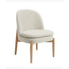 Jemma fabric dining chair in wheat color with polished solid ash timber frame