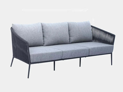 Jiselle Outdoor Lounge 3-Seater Sofa with Italian rope design and Sunbrella cushions.
