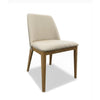 Kai Fabric Dining Chair with Milan Ecru fabric and polished rubberwood legs