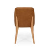 Rear view of Kai Leather Dining Chair with Verona Tan leather upholstery and solid oak timber legs