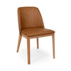 Kai Leather Dining Chair with tan leather upholstery and solid oak timber frame
