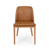 Kai Leather Dining Chair in Verona Tan with solid oak timber legs, modern and comfortable design