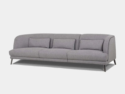 Kart 3.75 Seater Sofa with gray fabric upholstery and sleek design.