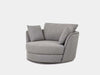 Kart Leather Armchair with curved design in fabric finish, showcasing plush cushions and elegant style.
