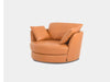Kart Leather Armchair with plush cushions and curved design in premium leather.