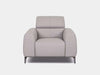 Kendall 1 Seater Recliner Sofa in premium leather, front view.