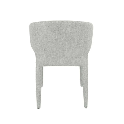 Lago Fabric Dining Chair in light grey fully upholstered, rear view