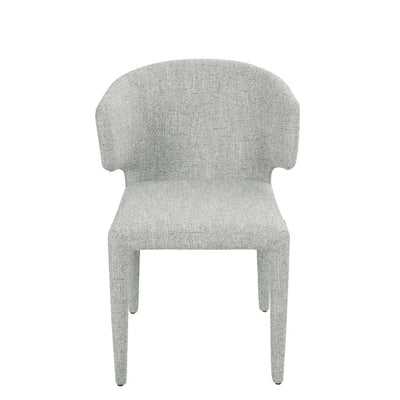 Light grey fully upholstered Lago fabric dining chair front view