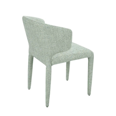 Lago Fabric Dining Chair fully upholstered in sage fabric with modern design