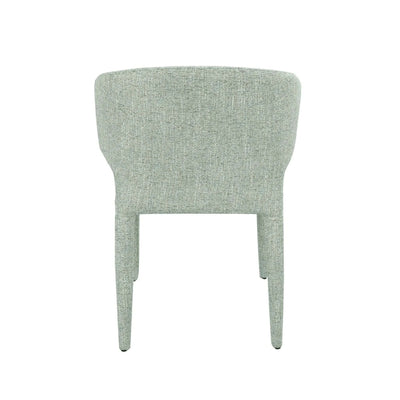 Back view of Lago Fabric Dining Chair in sage fabric upholstery