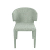 Lago Fabric Dining Chair in sage fully upholstered with curved backrest and modern design