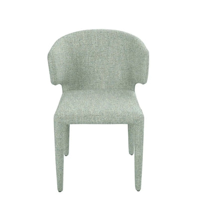Lago Fabric Dining Chair in sage fully upholstered with curved backrest and modern design