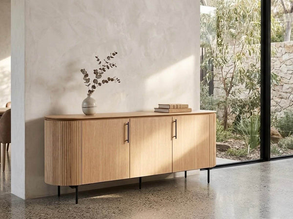 Lantone Buffet Sideboard in natural oak with modern design and ample storage