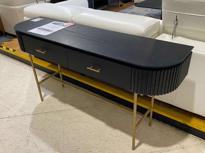 Black Lantone console table with gold legs on Black November Sale at Taste Furniture Adelaide