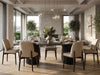 Lantone Dining Table in Black Oak with minimalist design and sturdy base