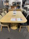 Lantone dining table in natural wood finish with mixed color chairs on Black November Sale at Taste Furniture Adelaide