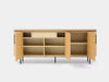 Lantone Oak Buffet Sideboard with open storage and sleek modern design.