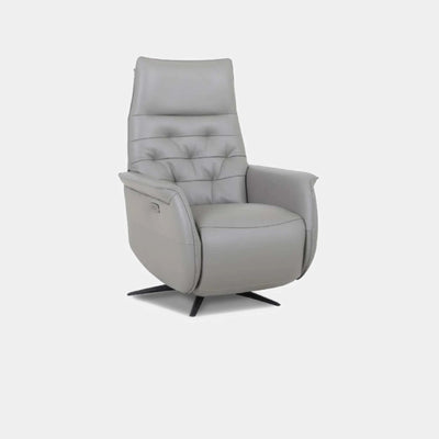 Riley Leather Armchair in high-grade leather with metal legs, ergonomic design for luxury and comfort.