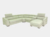 Roxburgh 5-Seater Corner Sofa with Recliner and Chaise in cream leather, spacious and luxurious for ultimate comfort.