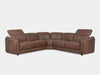 Royale 5 Seater Corner Sofa with Recliner in brown upholstery.