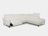 Milano 3.5 Seater Open Corner Sofa with Recliner in white, featuring chic modern design and individual recliners.