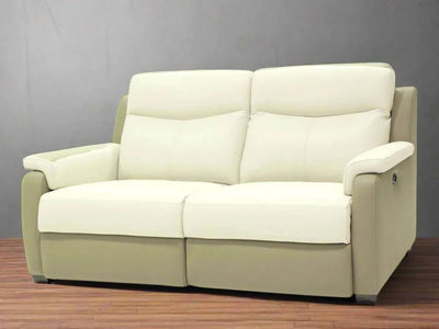 Berkley 2.5 Seater Sofa with Recliner, elegant design, adjustable recliner and headrest, white and grey color.