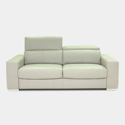 Tusmore 2.5 seater sofa with recliner in light grey leather and modern design